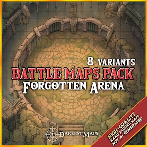 Battlemap vergeten arena | DnD Battle Maps, D&D, Dungeons and Dragons, Map Collection, Dungeon Master Gifts, Roll20, Foundry, VTT