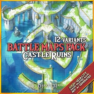 Battlemap kasteelruïnes | DnD Battle Maps, D&D, Dungeons and Dragons, Map Collection, Dungeon Master Gifts, Roll20, Foundry, VTT