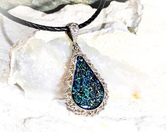 Lav Mood Necklace, Color Change Necklace, Leather Jewelry