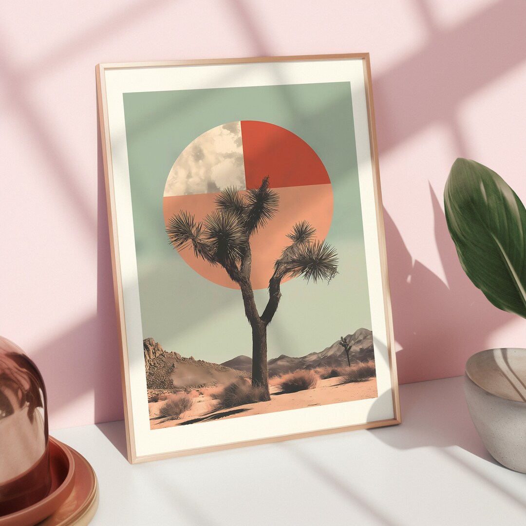Abstract Joshua Tree Joshua Tree Art Print: Abstract Geometric Minimalist Decor (digital ...