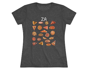 Lustiges Pizza Shirt, Za Grafik T-Shirt, minimalistisches Foodie T-Shirt, trendiges Damen Top, Komfort Farben Shirt, süßes Geschenk für Pizza Liebhaber Sie
