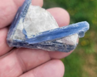 Vivid Blue Kyanite from Brazil with quartz