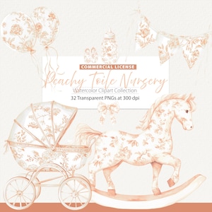 Clipart chambre d'enfant toile, clipart toile, chinoiseries png, Français Toil de Jouy, French shower de bébé garçon ou fille, chambre d'enfant neutre sexiste, pêche