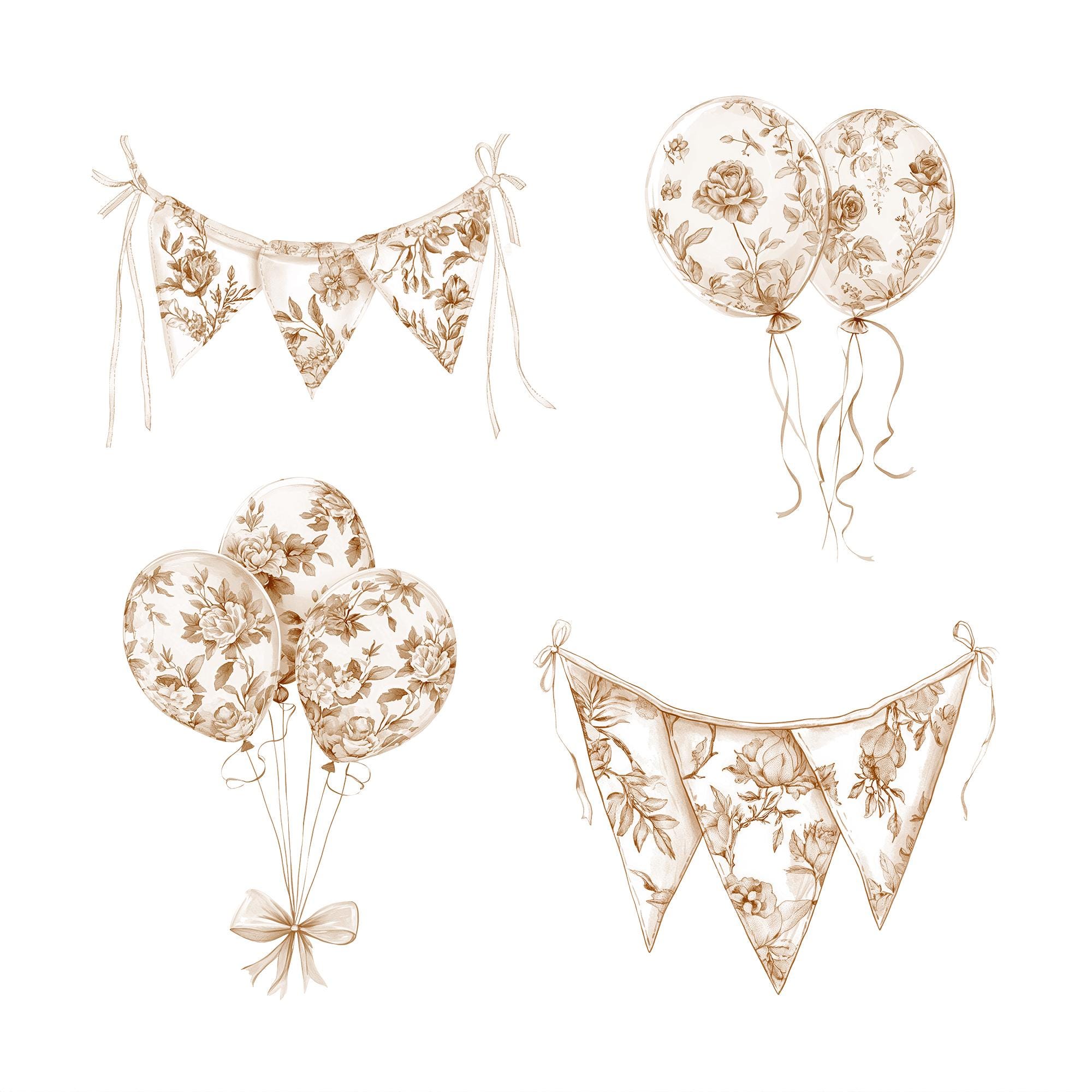 Toile Nursery Clipart, Toile Clipart, Chinoiserie, French Toil De Jouy ...