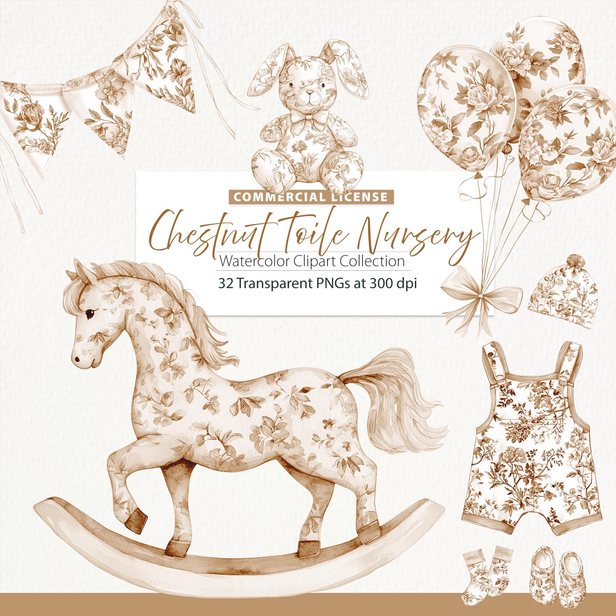 Toile Nursery Clipart, Toile Clipart, Chinoiserie, French Toil De Jouy ...