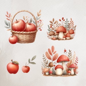 Little red riding hood clipart, nursery rhyme clipart, fairy tale clipart,  woodland clipart, forest clipart, wolf clipart, House in the forest, Grandma, wolf as grandma, tea set, big bad wolf, vintage fairytale, little red ride hood