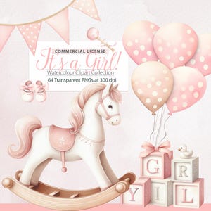 C'est un clipart fille, clipart baby girl shower, clipart babygirl, new-babygirl, thème de la chambre de bébé, clipart jouets bébé fille, ballons fille