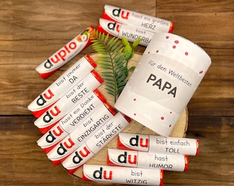 Duplo Botschaften - Bester Papa - Geschenk an Vater / Papa - Vatertag - Geburtstag - Banderole - direkter Download