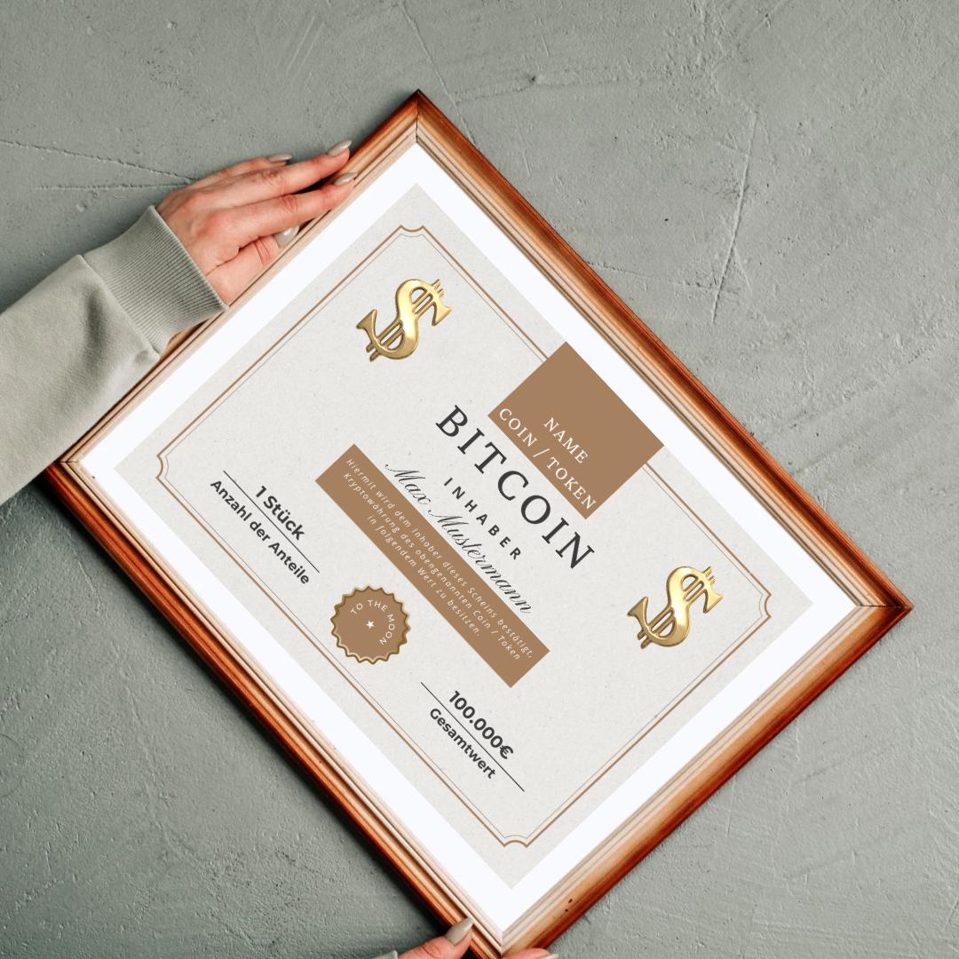 Crypto Certificate / Stock Certificate / Cash Gift / PDF / Bitcoin /  Digital Printout / Solana / XRP / Personalized / Stock - Etsy Israel