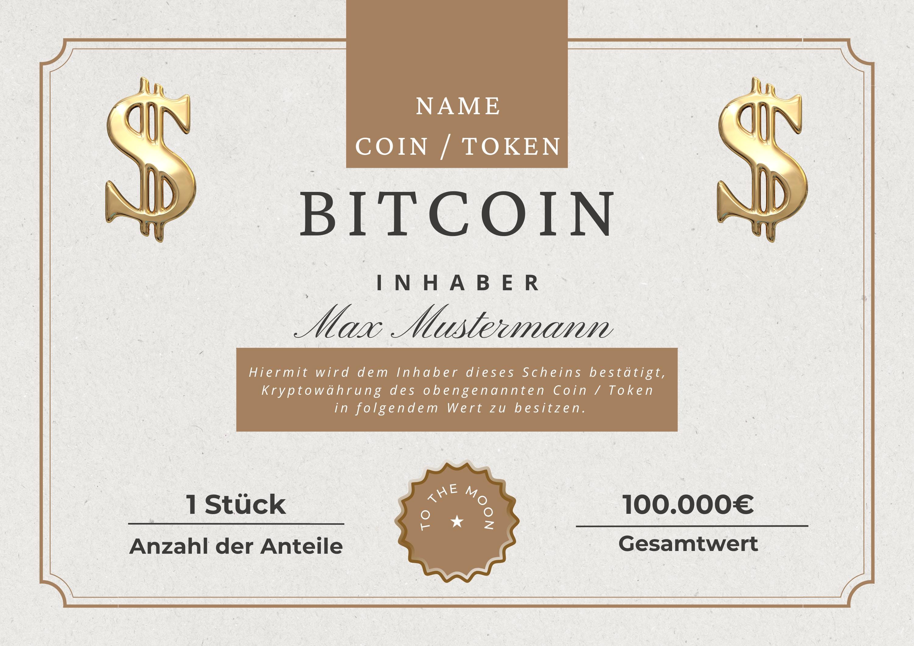 暗号証明書 / 株券 / 現金ギフト / PDF / ビットコイン / デジタルプリントアウト / Solana / XRP / パーソナライズ /  株 - Etsy 日本