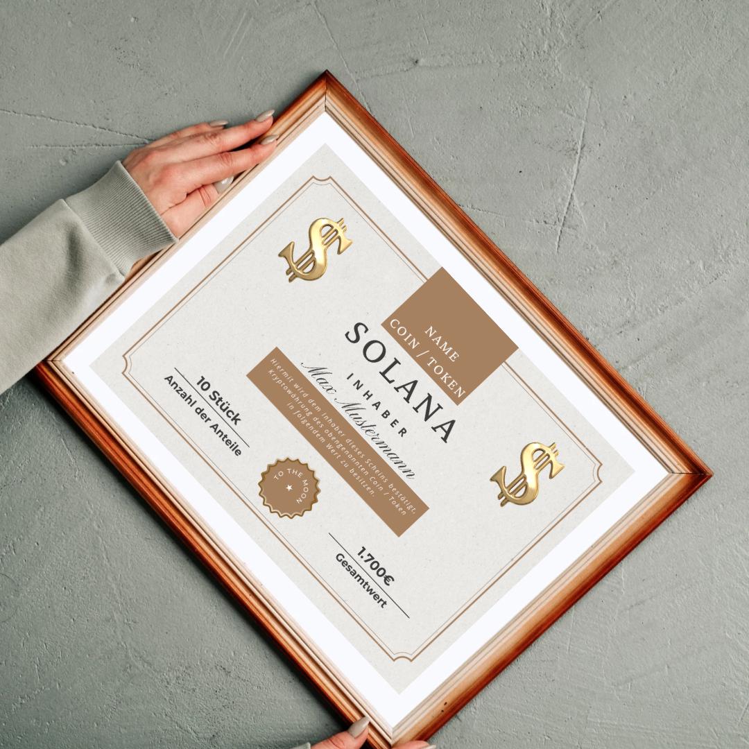 Crypto Certificate / Stock Certificate / Cash Gift / PDF / Bitcoin /  Digital Printout / Solana / XRP / Personalized / Stock - Etsy Israel
