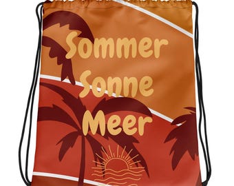 Kordelzug-Beutel, Turnbeutel, Rucksack, Sporttasche, Tasche, Strandtasche