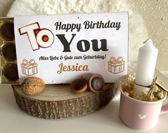 Toffifee wrapper - Happy Birthday - Birthday gift - Digital print - Wrapper - Chocolate packaging - Personalizable