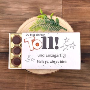 Banderole Toffifee - você é único - presente de aniversário - presente - atenção - impressão digital - embalagem de chocolate