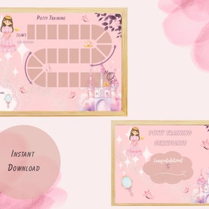 Potty Training Princess, Girls Potty training, Beloningskaart, Zindelijk worden, Certificate, DIGITAL DOWNLOAD