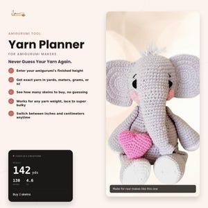 Amigurumi Yarn Calculator Tool, How Much Yarn Planner, Instant Crochet Yarn Planner, digital download