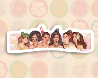 Ngā Wāhine die-cut vinyl waterproof sticker, Polynesian women sticker