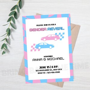 Digital Gender Reveal Invitation, Electronic Gender Reveal Invite, Retro Gender Reveal, Instant Download Gender Reveal, Gender Reveal Party
