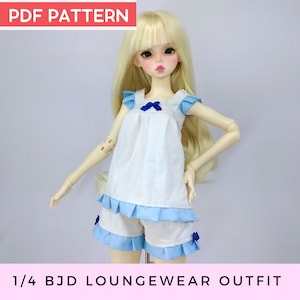 1/4 BJD Doll Clothes PDF Pattern Printable MSD Sized Doll Top and Shorts Pattern Download
