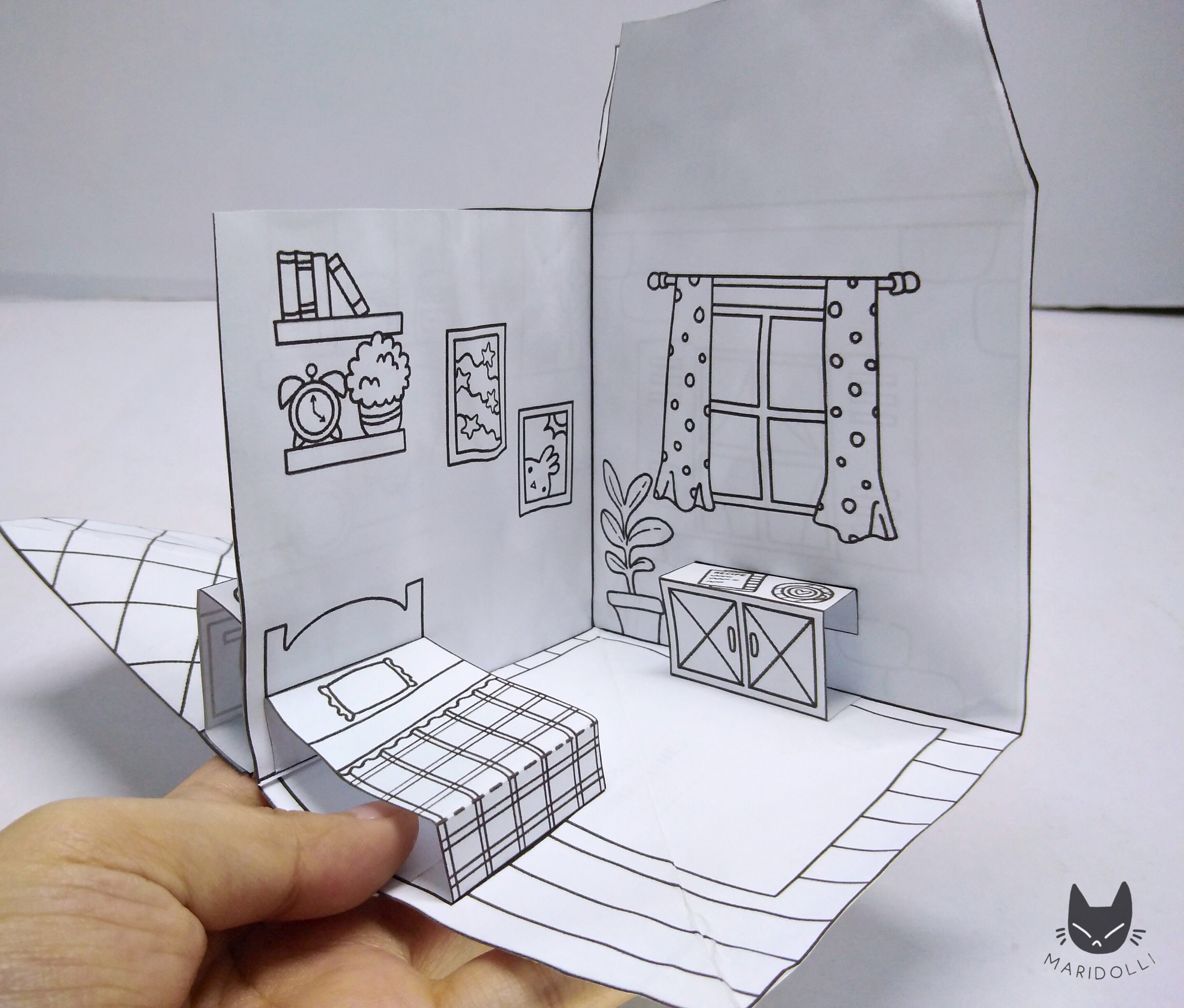 Coloring Book Pop-up Bakery Shop Coloring Paper Dollhouse Printable ...