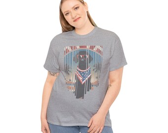 Labradoodle American Pride Cotton Tee: Dog Lover Unisex Shirt