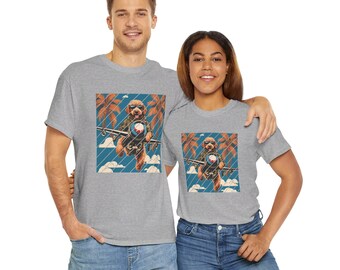 Airborne Labradoodle Cotton Tee: Military Dog Paratrooper Shirt