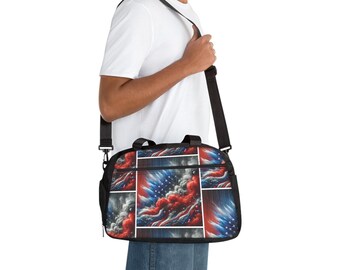 Patriotic Duffel Bag: Nylon Gym, Travel, Yoga Bag