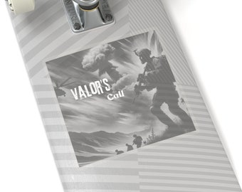 Valor's Call Military Sticker: Soldier in Battle, Patriotic Veteran Decal