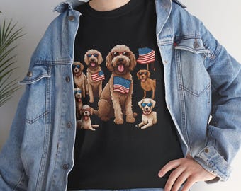 Labradoodle American Pride Unisex Cotton Tee