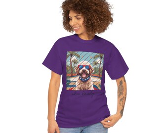 Labradoodle Cotton Tee: American Pride Dog Lover Unisex Shirt