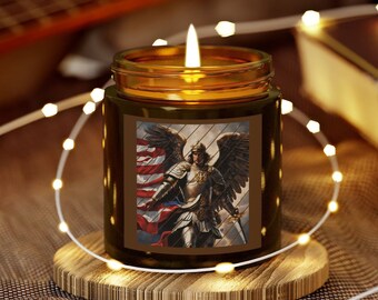 Candles | Saint Michael Courage | Patriotic Spirit | American Pride Candle | Patriotic Holidays | Everyday Candle