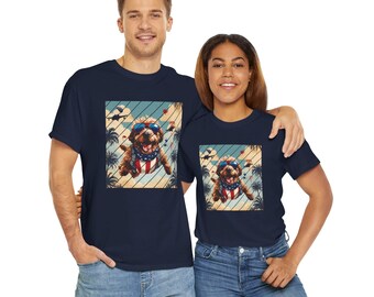 Airborne Labradoodle Cotton Tee: Military Dog Paratrooper Shirt