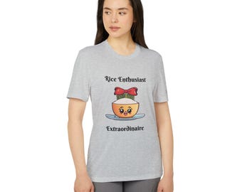 Cartoon Rice Bowl adidas T-Shirt: Rice Enthusiast Tee