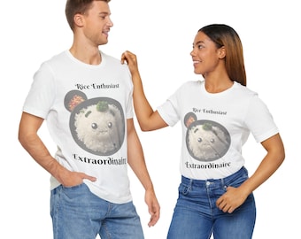 Cartoon Rice Bowl T-Shirt: Rice Enthusiast Unisex Tee