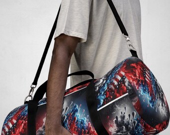 Patriotic Fitness Duffel Bag | Gym Apparel Handbag | Workout Gear Storage | Yoga Bag