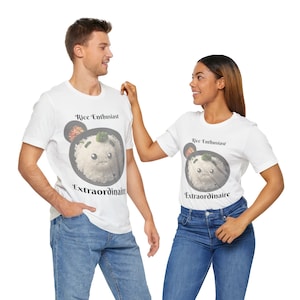 Rice Enthusiast Extraordinaire Unisex Jersey Short Sleeve Tee,  Cartoon Rice Bowl Tee, Rice Bowl T-Shirt, Cute Rice Bowl Shirt