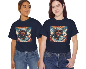 Airborne Labradoodle Cotton Tee: Military Dog Paratrooper Design