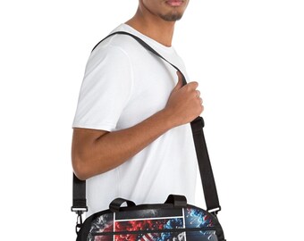 Patriotic Gym Duffel Bag: Water-Resistant Nylon Travel Bag