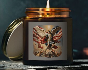 Candles | Saint Michael Courage | Patriotic Spirit | American Pride Candle | Patriotic Holidays | Everyday Candle
