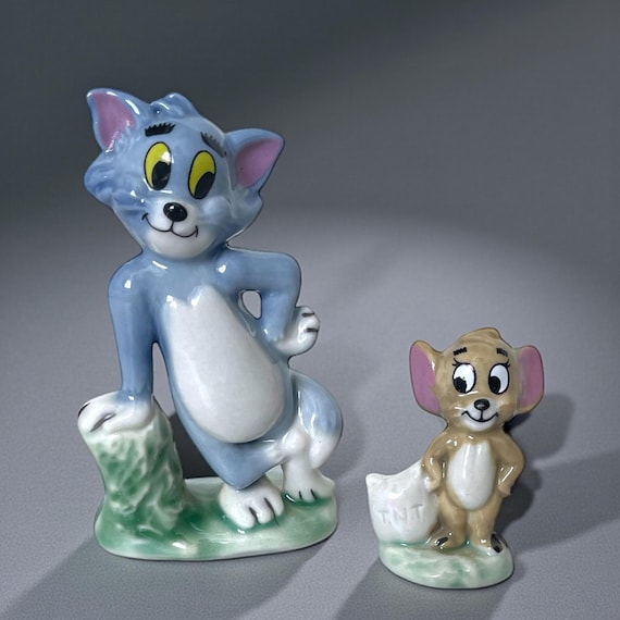 Vintage Tom and Jerry Porcelain Figurines Made in England by Wade