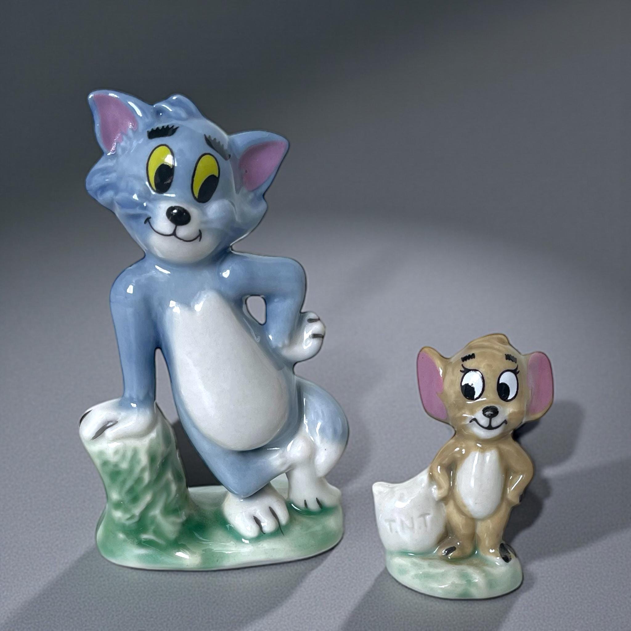 Vintage Tom and Jerry Porcelain Figurines Made in England by Wade
