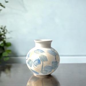 Vintage Poole Potteries Small Calypso Bulbous Posy Vase Hand Painted in Bellini Pattern c1980&#39;s | English | Ceramic | Pottery |