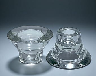 Vintage Paire de photophores réversibles Ikea en verre K&M Hagberg | Scandinave