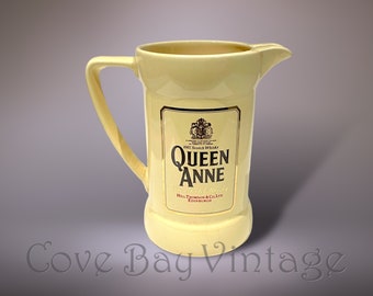 Vintage Wade Queen Anne Whisky Jug Ceramic Pitcher England Barware Mid-Century 1970s Decor