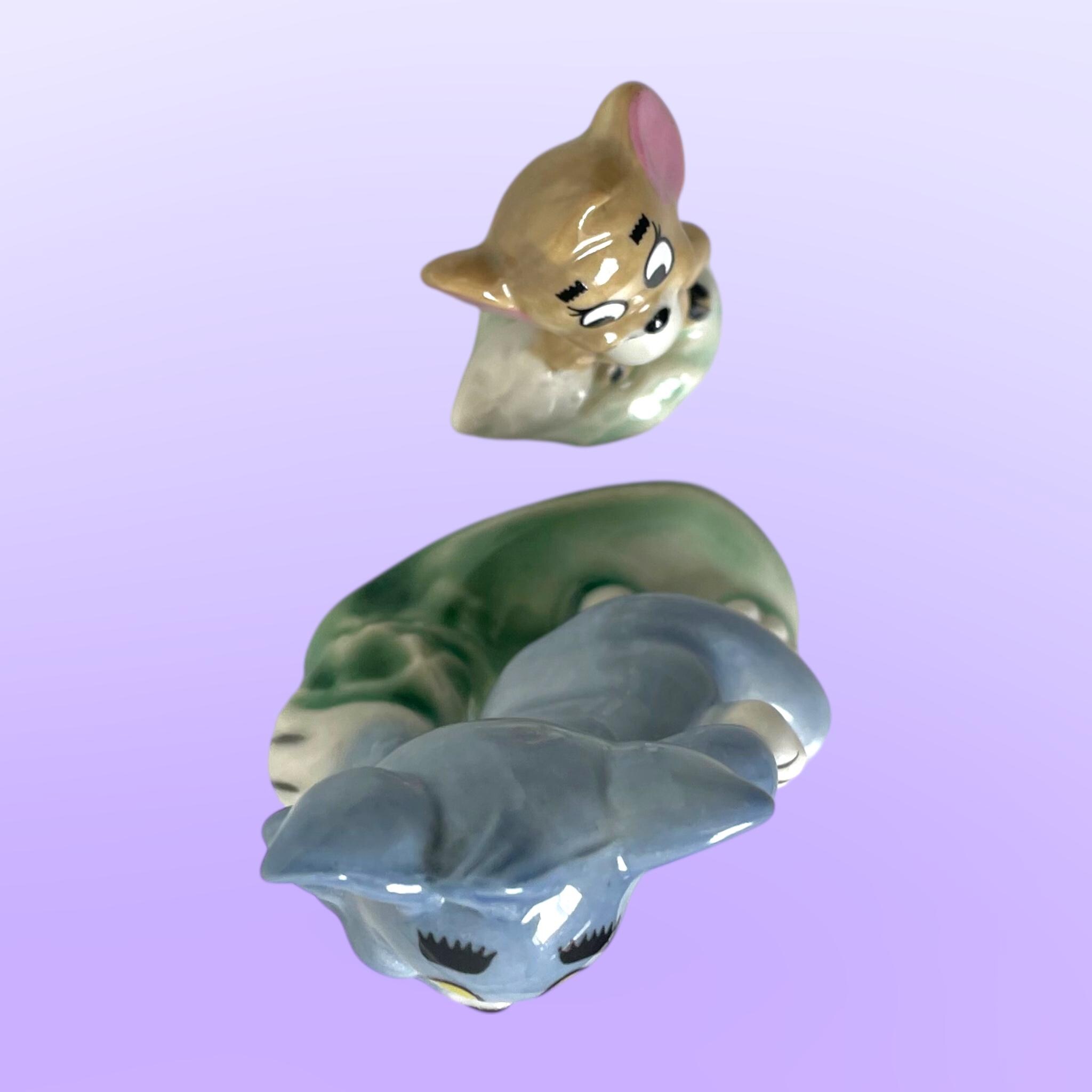 Vintage Tom and Jerry Porcelain Figurines Made in England by Wade