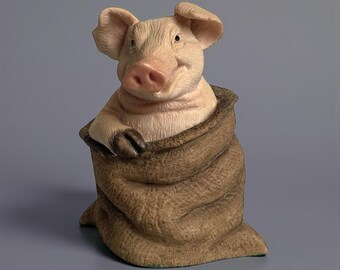 Vintage Resin Happy Pig With Shovel so Cute! - Etsy