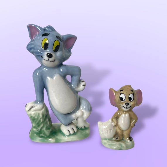 Vintage Tom and Jerry Porcelain Figurines Made in England by Wade