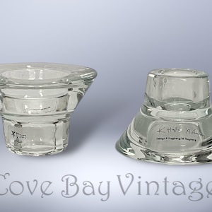 Vintage Glass Pair of Ikea Reversible Tealight Candle Votive Taper Holders Set K&M Hagberg | Solid Glass | Tea Light | Scandinavian | Sweden