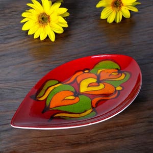 Vintage Poole Pottery of England Delphis Tear Shaped Plate with signature from designer - Marked 91 1960s