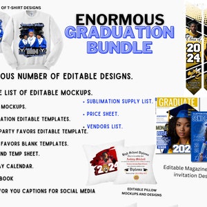 LARGEST GRADUATION BUNDLE!! Editable Designs. Mockups, Templates & Much ...